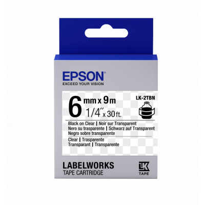 Epson LabelWorks LK-7TBN C53S657007 36mm x 9m, čierna tlač / priehľadný podklad, originálna páska