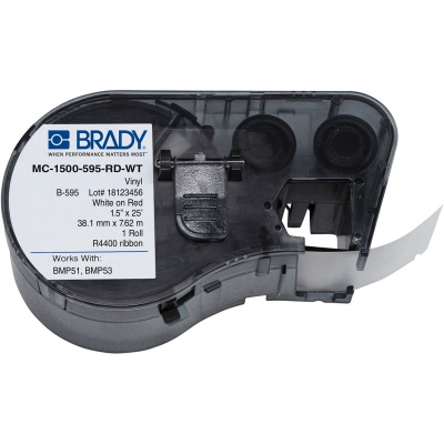 Brady MC-1500-595-RD-WT / 143402, samolepicí páska 38.10 mm x 7.62 m