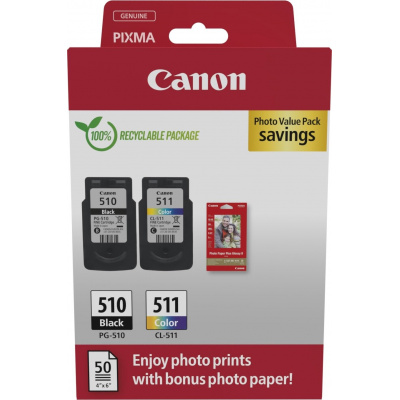 Canon PG-510/CL-511/GP-501 2970B017 farebná (color) sada originálne cartridge + fotopapier