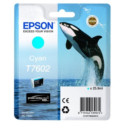 Epson originálna cartridge C13T76024010, T7602, cyan, 25,9ml, 1ks, Epson SureColor SC-P600
