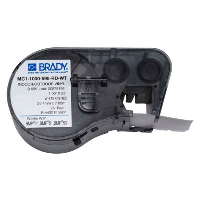 Brady MC1-1000-595-RD-WT / 131596, samolepicí páska 25.40 mm x 7.62 m