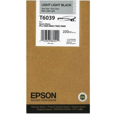 Epson T603900 svetlo čierná (light black) originálna cartridge