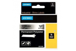 Dymo Rhino 18486, S0718180, 12mm x 5,5m čierna tlač / metalický podklad, originálna páska