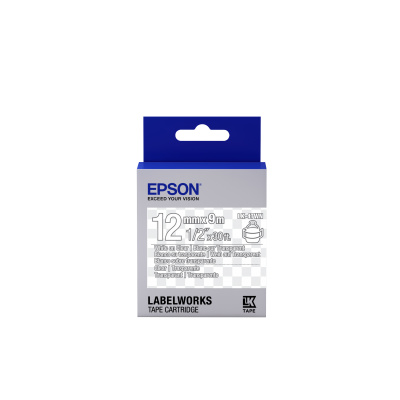 Epson LabelWorks LK-4TWN C53S654013 12mm x 9m, biela tlač / priehľadný podklad, originálna páska