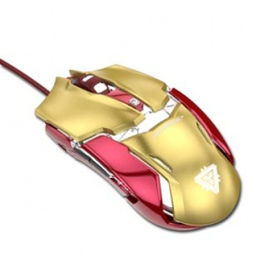 E-blue Myš IRON MAN ARMOR EMS610 EMS610GOAA-EU, 4000DPI, optická, 6tl., drátová USB, zlatá