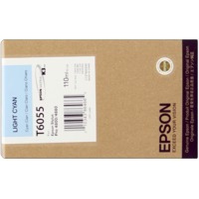 Epson T605500 svetle azúrová (light cyan) originálna cartridge