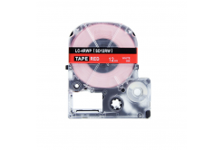 Epson LC-SD12RW, 12mm x 8m, bílý tisk / červený podklad, kompatibilní páska