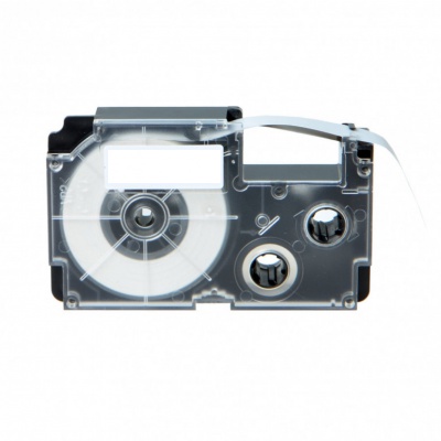 Casio R15WE (XR-24HSWE), 24mm x 2m, ?15mm, černý tisk / bílý podklad, smršťovací, kompatibilní páska