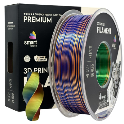 Smart Print FG-S106-E1, 3D filament, PLA Silk, 1,75mm, 1000g, Tri Color, Viacfarebný (Orange, Blue, Green)