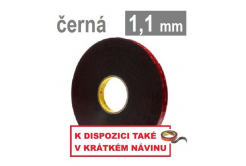 3M VHB™ 5952-F, tl. 1,1 mm; černá oboustranně silně lepicí akrylová páska 12 mm x 33 m