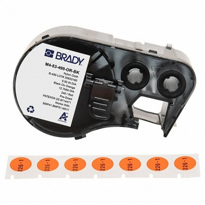 Brady M4-83-499-RD-BK / 170806, 12.70 mm, Nylon, čierna tlač / červený podklad