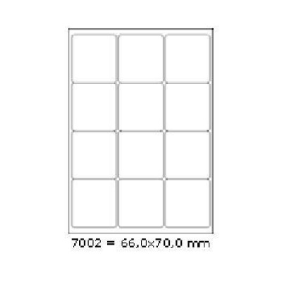 Samolepicí etikety 66 x 70 mm, 12 etiket, A4, 100 listů 