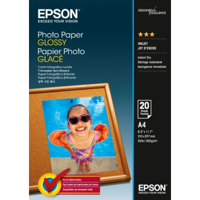 Epson Photo Paper C13S042538, 200 g/m2, A4, 20ks, lesklý, biely, foto papier