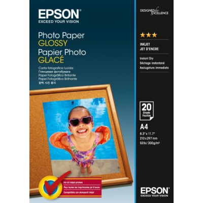 Epson Photo Paper, lesklý bílý foto papír, A4, 200 g/m2, 20 ks, C13S042538