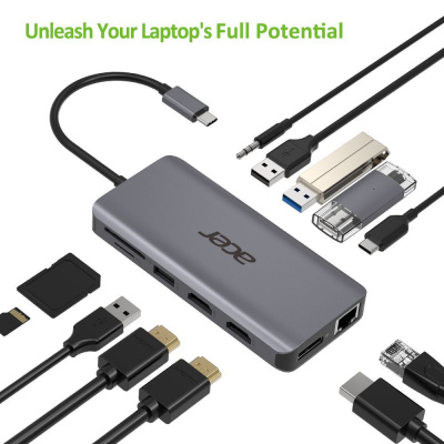 Acer 12v1 USB-C dongle (USB,HDMI,PD,CD,DP,RJ45)