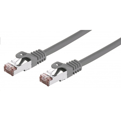 Kábel C-TECH CB-PP6F-1 patchcord Cat6, FTP, sivý, 1m