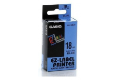 Casio XR-18BU1, 18mm x 8m, čierna tlač/modrý podklad, originálna páska