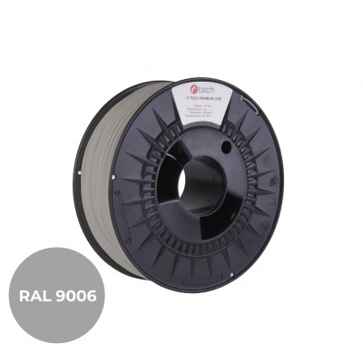 C-Tech 3DF-P-PLA1.75-9006 3D filament, PREMIUM LINE, PLA, RAL9006, 1,75mm, 1000g,  (White aluminum)