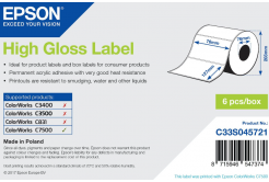 Epson C33S045721 High Gloss, pre ColorWorks, 76x127mm, 960ks, biele samolepiace etikety