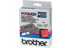 Brother TX-451, 24mm x 15m, čierna tlač / červený podklad, originálna páska