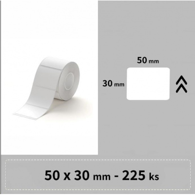 Niimbot 1ED00382702, 50x30mm, 225ks, biele samolepiace štítky