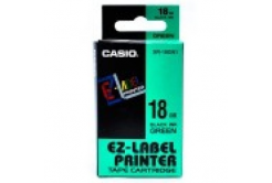 Casio XR-18GN1, 18mm x 8m, čierna tlač/zelený podklad, originálna páska