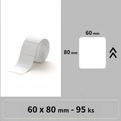 Niimbot 1EA01767702, 60x80mm, 95ks, biele samolepiace štítky