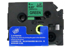 Kompatibilná páska s Brother TZ-711 / TZe-711, 6mm x 8m, čierna tlač / zelený podklad