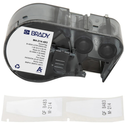 Brady M4-214-483 / 170965, 25.40 mm, Polyester, čierna tlač / biely podklad