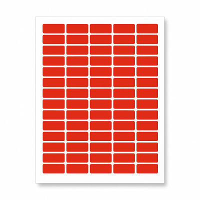 Samolepiace etikety 38 x 21,2 mm, 65 etiket, A4, 20 listov, červené