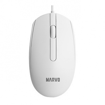 Myš drátová, Marvo MS003 MS003 WH, bílá, optika, 1000DPI