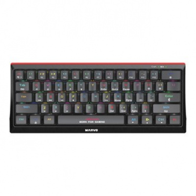 Marvo Hecate 61B KG962G EN-B, klávesnice US, herní, mechanická typ drátová (USB), černá, RGB, modré spínače