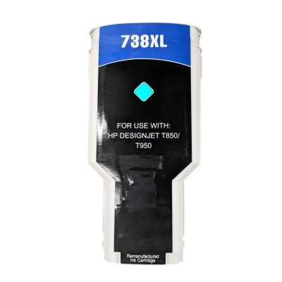 Kompatibilní cartridge s HP 738 676M6A azurová (cyan)
