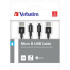 Verbatim 48874 USB kábel (2.0), USB A + microUSB, 1m, čierný, box, 2 ks