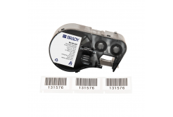 Brady M4-90-422 / 170736, 19.05 mm x 38.10 mm, Polyester, čierna tlač / biely podklad