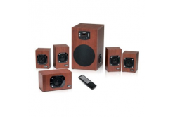 Genius reproduktory SW-HF 5.1 4600 v2 31730016400, 5.1, 120W, hnědé, dálkové ovládání, domácí kino, 3,5 mm jack, 40Hz~20kHz