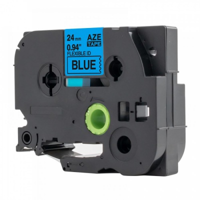 Kompatibilná páska s Brother TZ-FX551 / TZe-FX551, 24mm x 8m, flexi, čierna tlač / modrý podklad