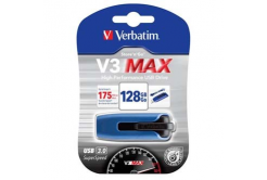 Verbatim 49808 Store N Go V3 MAX, USB flash disk, USB A 3.0, 128GB, s výsuvným konektorom, modrý