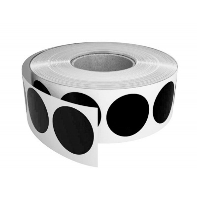Samolepiace etikety okrúhle 20 mm, 2000 ks, čierne papierové pre TTR, rolka