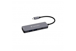 VERBATIM Dokovacia stanica USB-C, 4v1, HDMI, USB-C PD, USB 3.0, USB 2.0, sivá