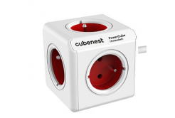Cubenest - PowerCube, 1.5m, Extended, červená, POWERCUBE, 5x zásuvka