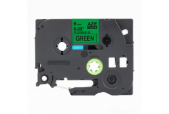 Kompatibilná páska s Brother TZ-FX711 / TZe-FX711, 6mm x 8m, flexi, čierna tlač / zelený podklad