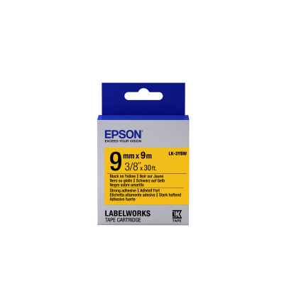 Epson LabelWorks LK-3YBW C53S653005 9mm x 9m, čierna tlač / žltý podklad, silne priľnavá, originálna páska