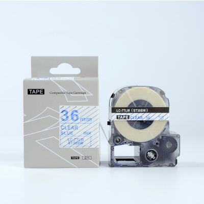 Epson LK-7TLN, ST36BW, 36mm x 9m, modrá tlač / priehľadný podklad, kompatibilná páska