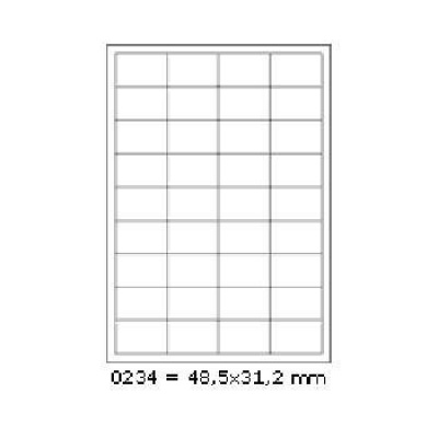 Samolepiace etikety 48,5 x 31,2 mm, 36 etikiet, A4, 100 listov
