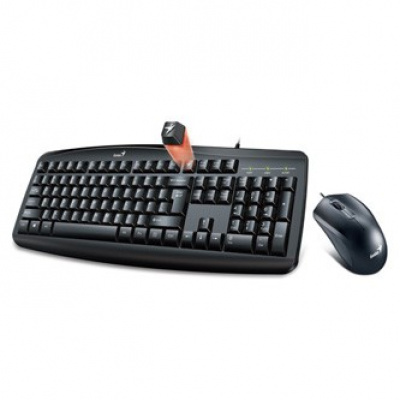 Genius Smart KM-200 31330003400, sada klávesnice s drátovou optickou myší, US, klasická, drátová (USB), černá