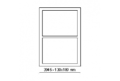 Samolepiace etikety 180 x 130 mm, 2 etikety, A4, 100 listov