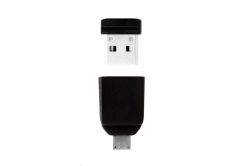 VERBATIM Flash Disk 32GB Store 'n' Stay Nano + micro USB OTG adaptér, USB 2.0, čierna