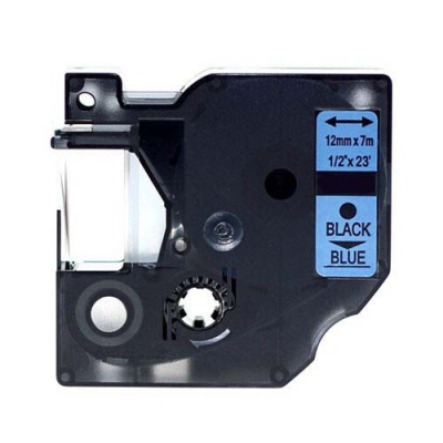 Kompatibilná páska s Dymo 45016, S0720560, 12mm x 7m, čierna tlač/modrý podklad