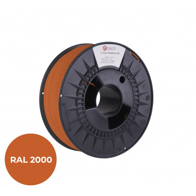 C-Tech 3DF-P-PLA1.75-2000 3D filament, PREMIUM LINE, PLA, RAL2000, 1,75mm, 1000g, Žltý - oranžový (Yellow - Orange)